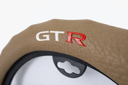 Funda de Volante Piel GTR beige Deportivo Universal