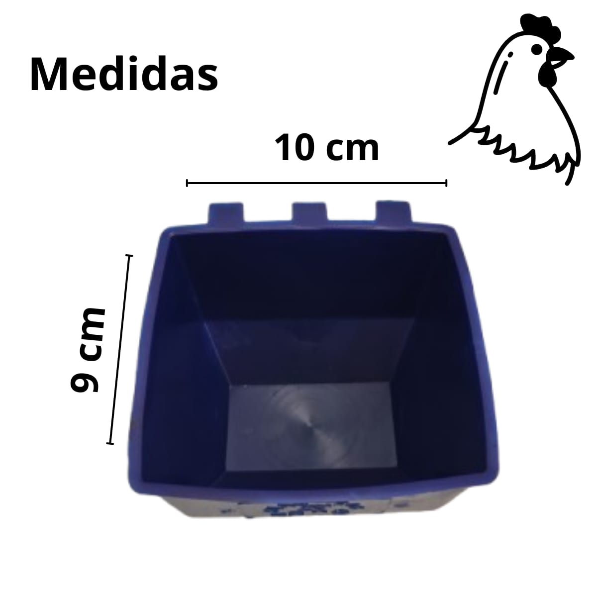 1 Bebedero Comedero Cuadrados Para Gallo Perico Loro Aves