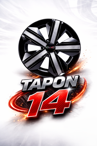 4 Tapones Polveras Llanta Extensión Negro Con Gris Rin 14