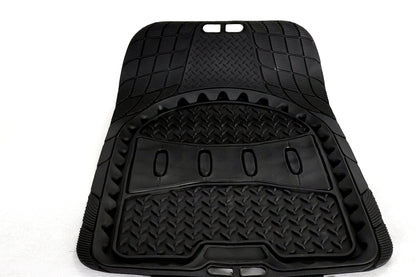 Tapete Caiman 4pz Negro Uso Rudo Tipo Charola Universal