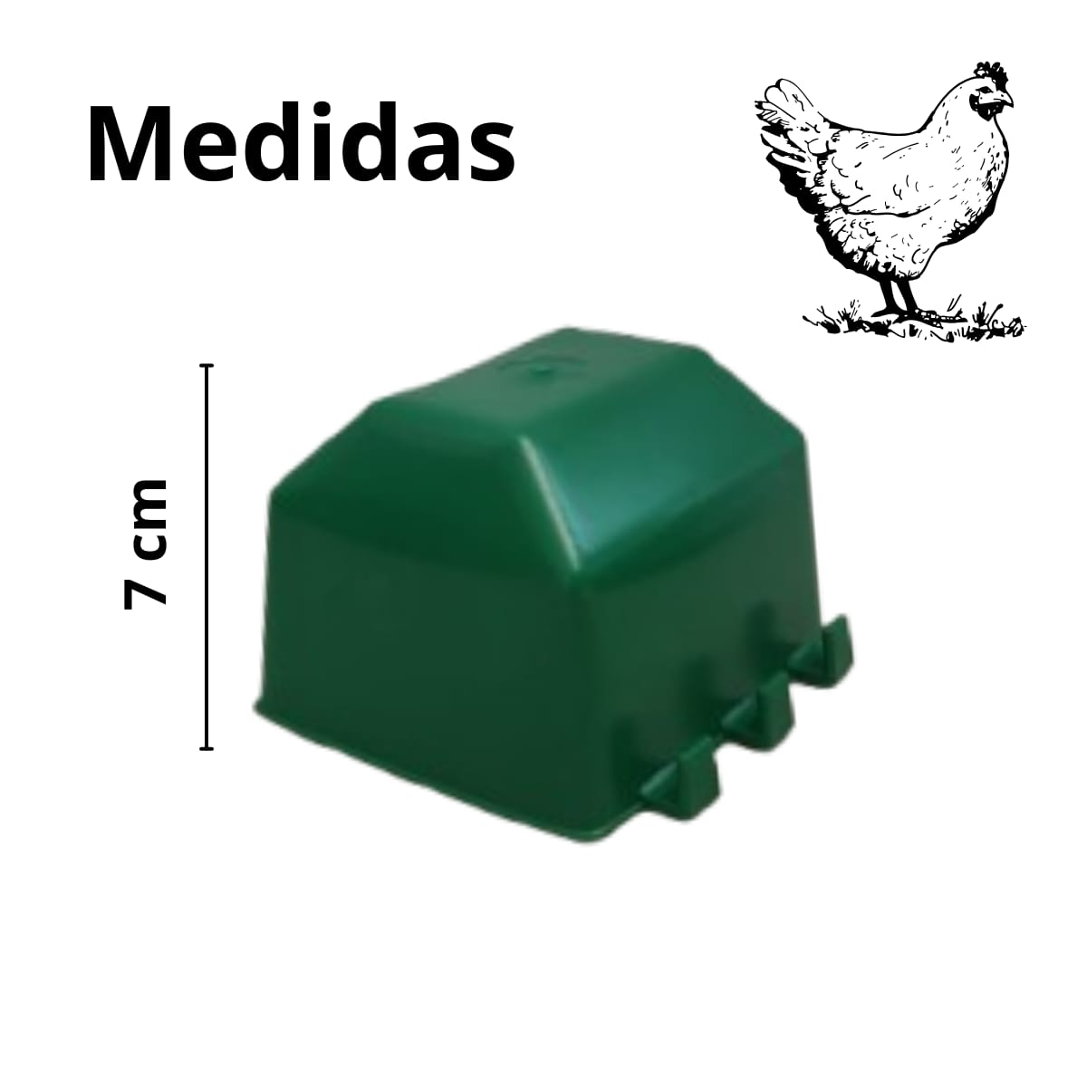1 Bebedero Comedero Cuadrados Para Gallo Perico Loro Aves