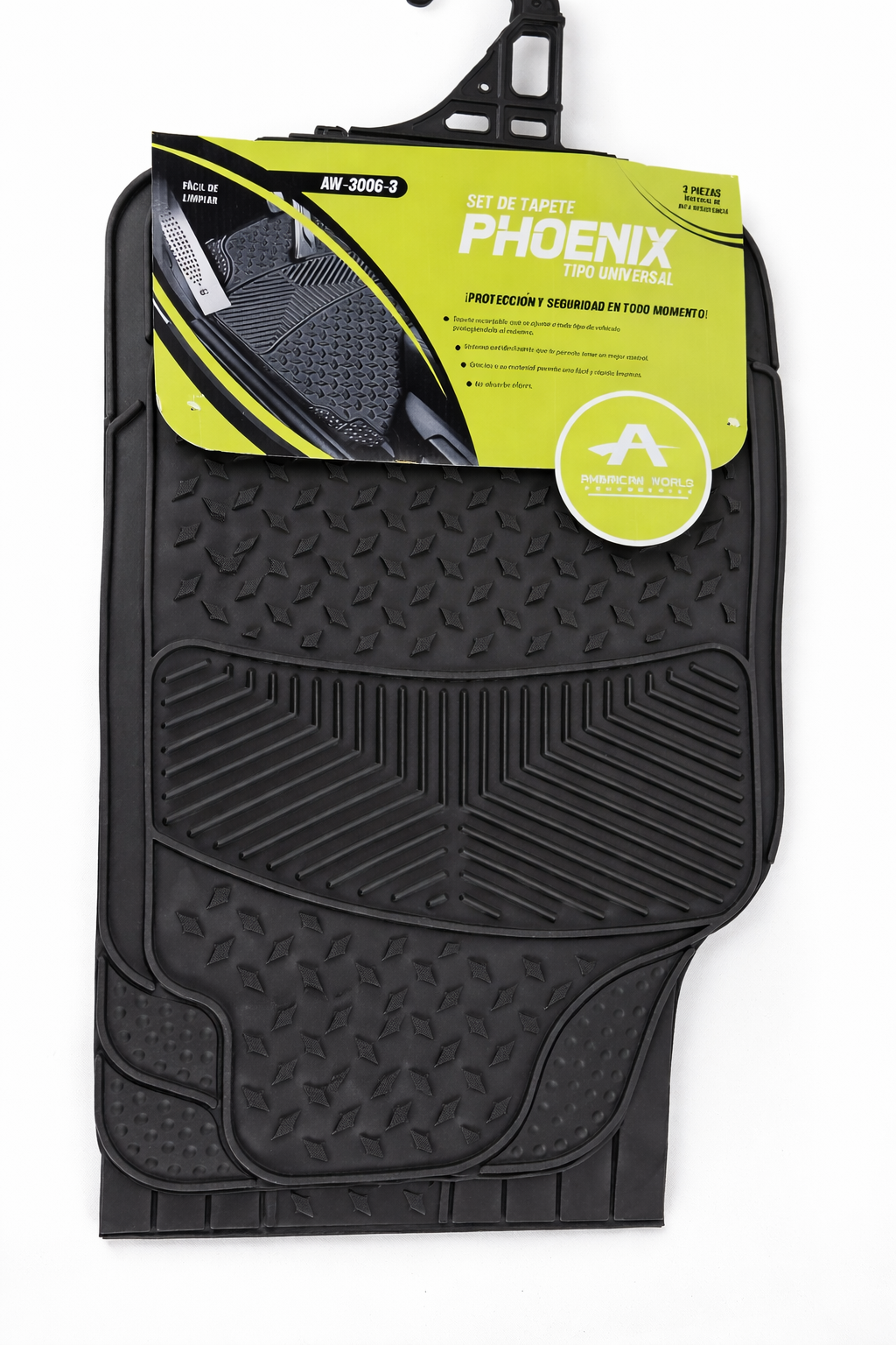 Tapete Phoenix Auto Camioneta Hule- Plástico Universal 3pz