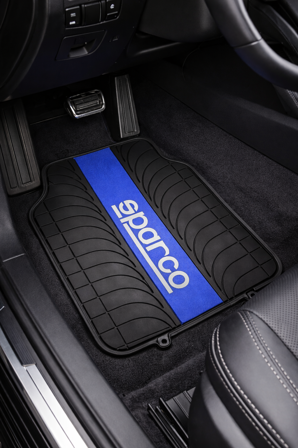 Tapete Alfombra Sparco 4 Piezas Negro/azul