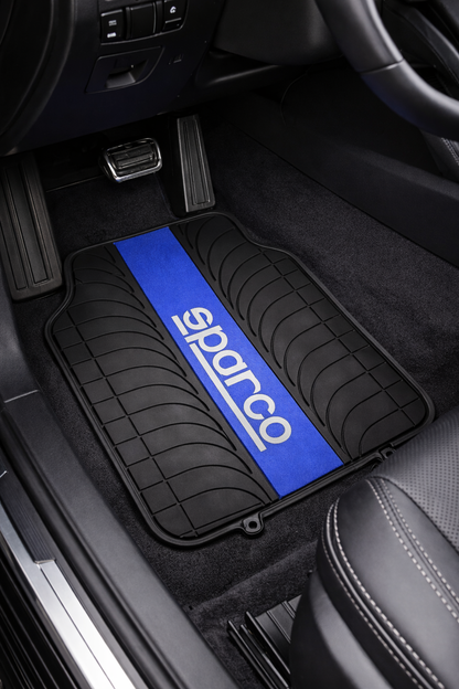 Tapete Alfombra Sparco 4 Piezas Negro/azul