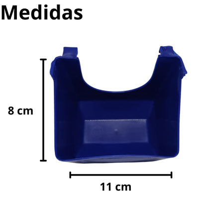 50 Comederos Cuadrados Azul Tapa Roja 300g Gallos