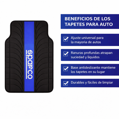 Tapete Alfombra Sparco 4 Piezas Negro/azul
