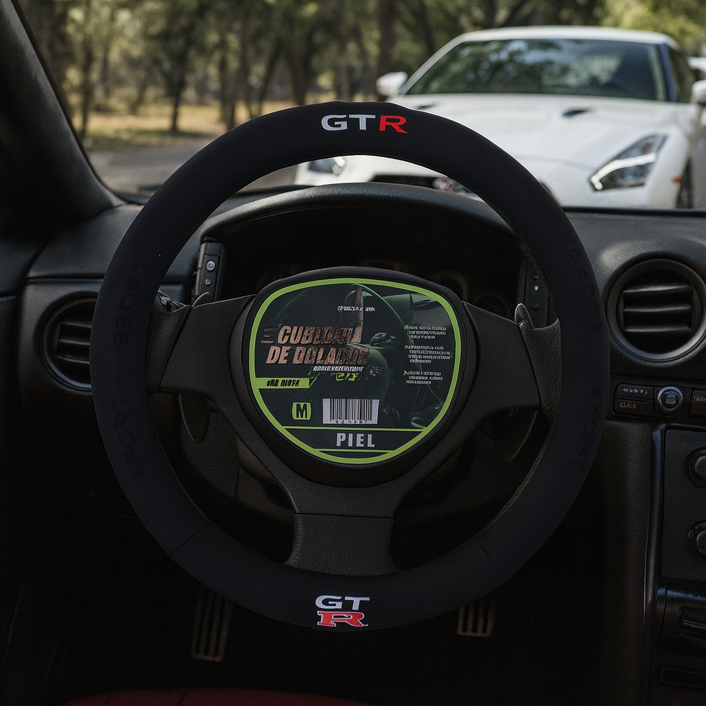 Funda de Volante Piel GTR Negro Sport Deportivo