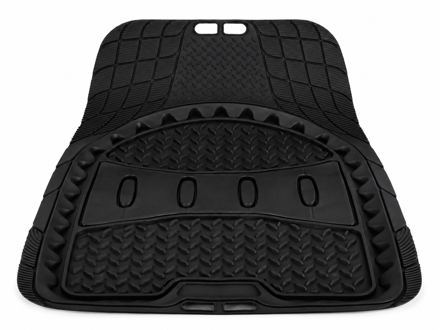 Tapete Caiman 4pz Negro Uso Rudo Tipo Charola Universal