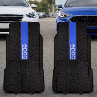Tapete Alfombra Sparco 4 Piezas Negro/azul