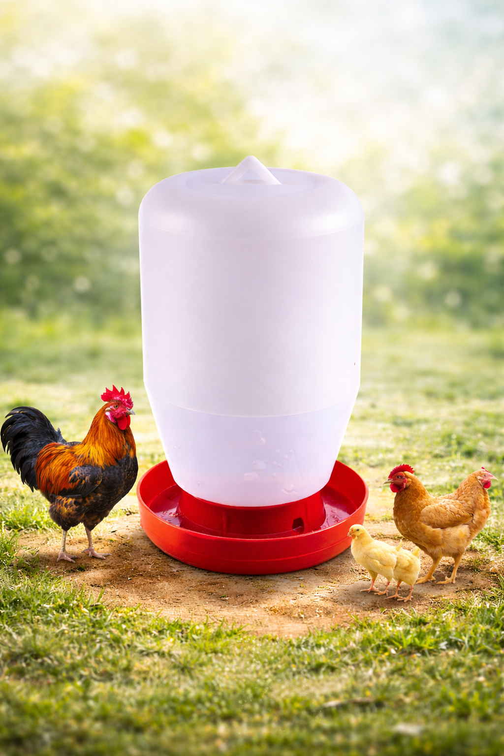 5 Bebederos Colgantes De 4 Litros Gallos Aves Pollos Colibri