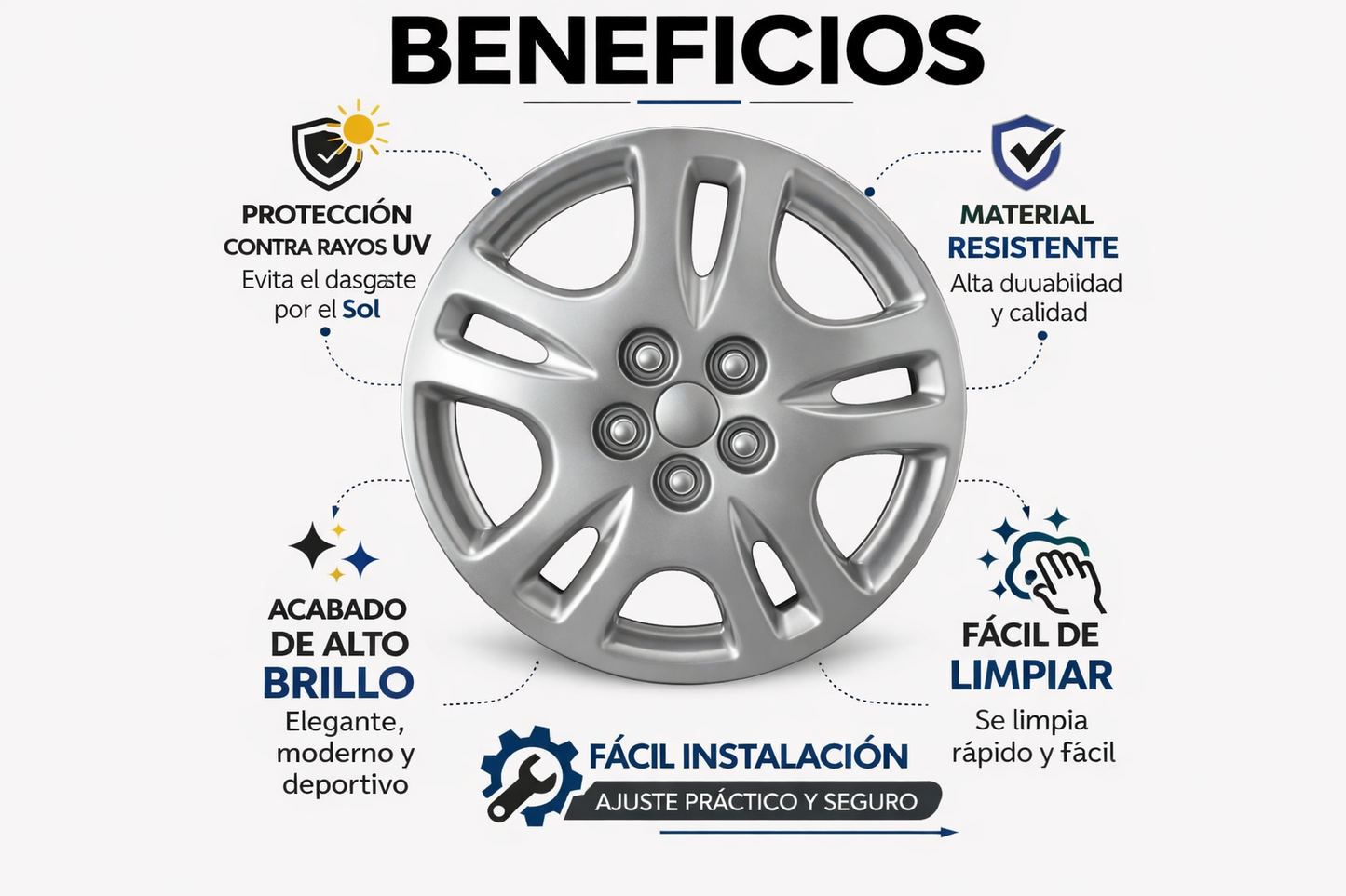 Juego 4 Tapones Polveras Rin 14 Deportivos Auto Universal