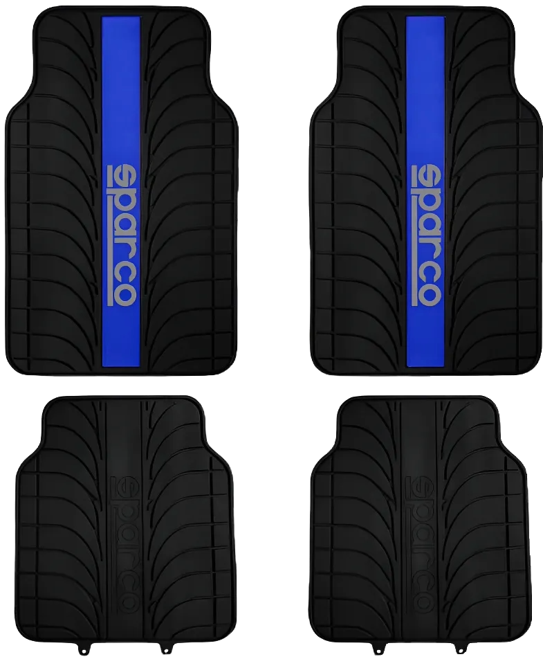 Tapete Alfombra Sparco 4 Piezas Negro/azul