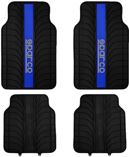 Tapete Alfombra Sparco 4 Piezas Negro/azul