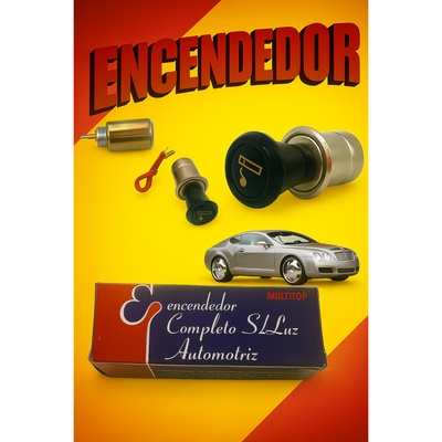 Encendedor Automotriz Universal Completo Arillo Naranja