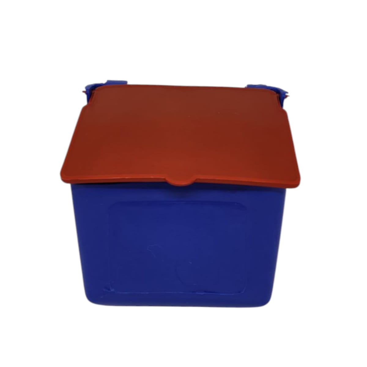 50 Comederos Cuadrados Azul Tapa Roja 300g Gallos