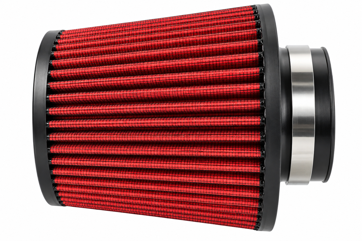 Filtro De Aire Deportivo Universal Auto Cono Flujo Rojo 18CM
