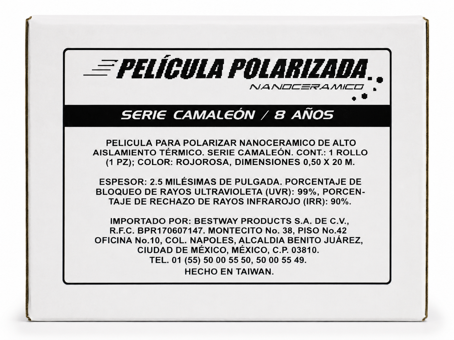 Película Polarizada Nanocerámica Camaleón Rojo 32% 0.50x30m