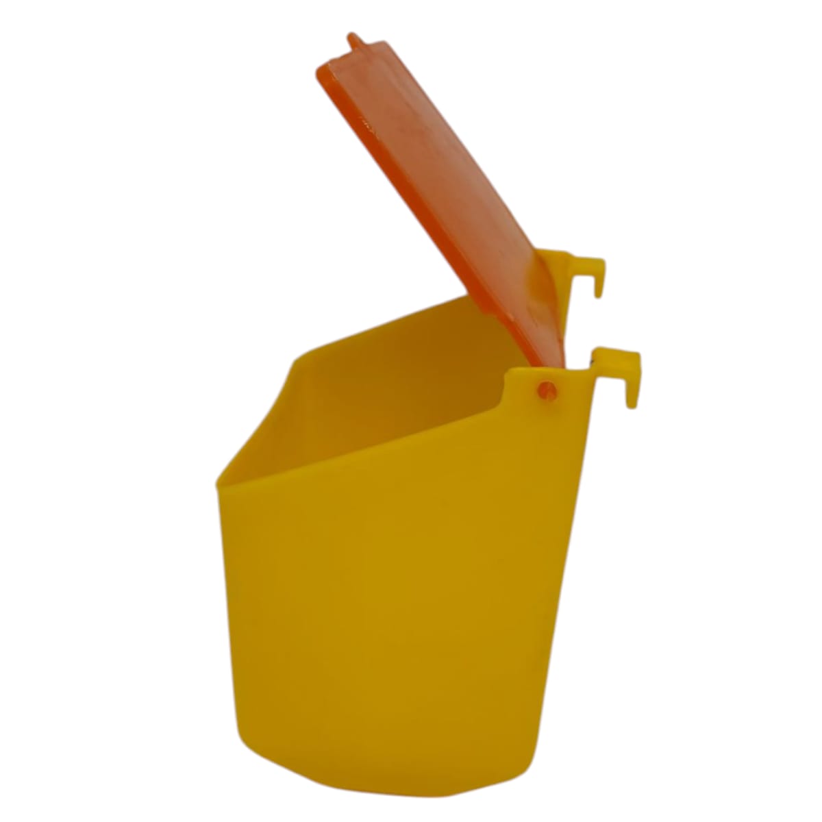 10 Comederos Cuadrados Amarillo Tapa Naranja 300g Gallos