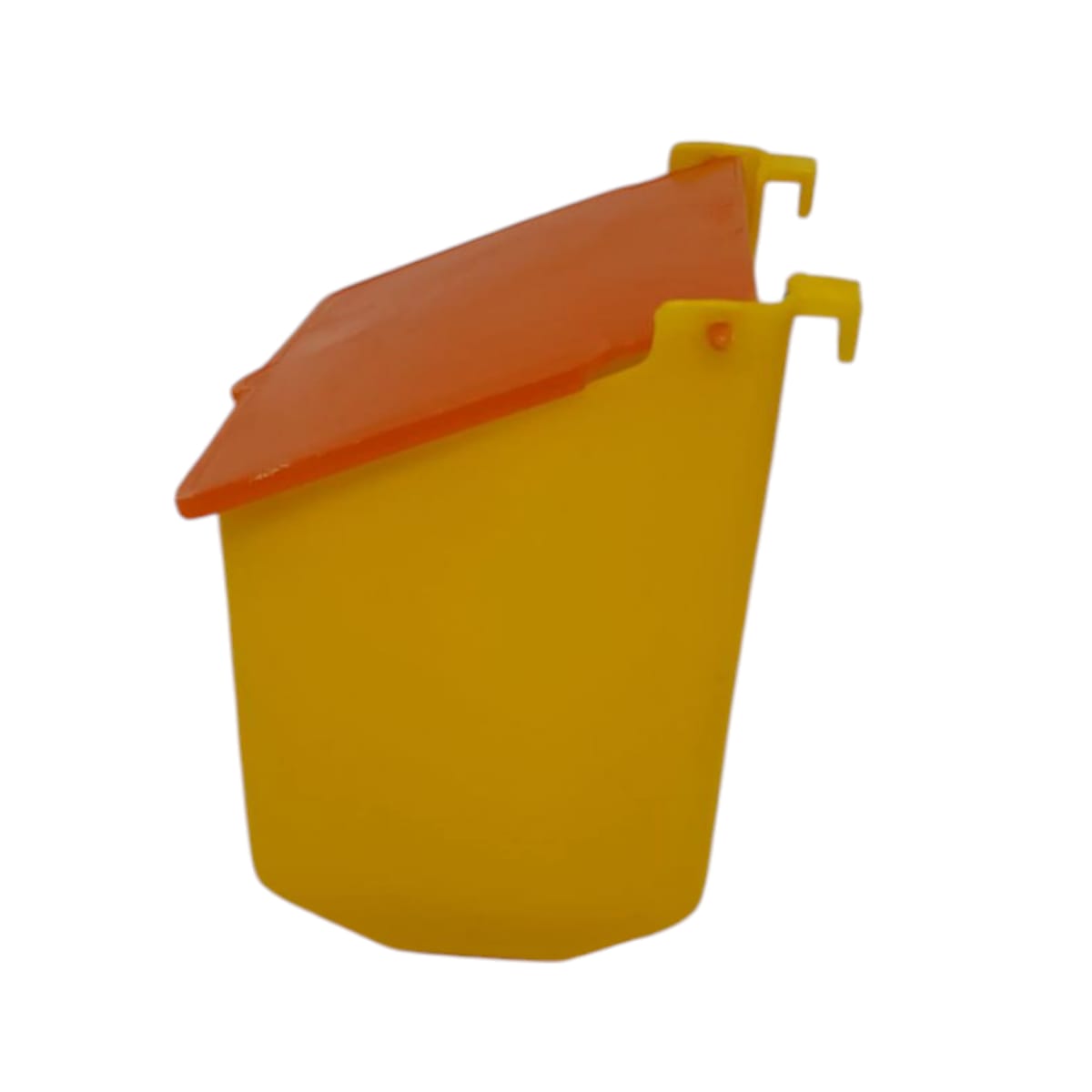 10 Comederos Cuadrados Amarillo Tapa Naranja 300g Gallos