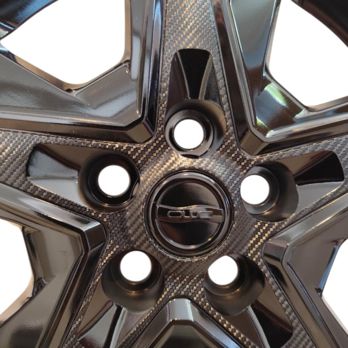 4 Tapones Polvera Deportivo Rin 15 Negro Chevrolet