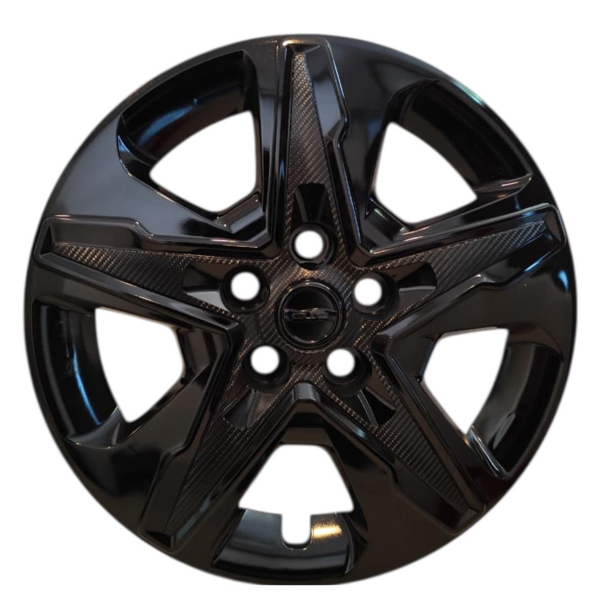 4 Tapones Polvera Deportivo Rin 15 Negro Chevrolet